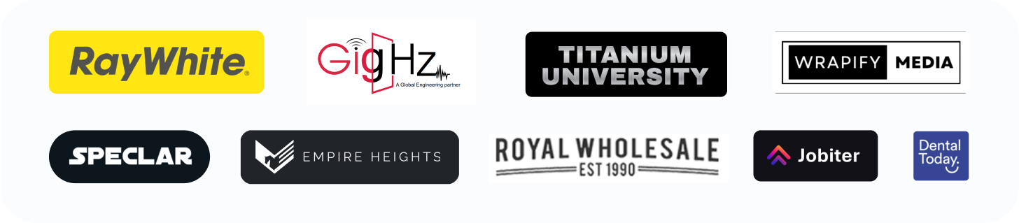 Logos of Sendora clients